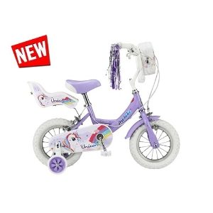 Probike Unicorn 14" Wheel Girls Purple With Stabilisers