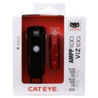 CatEye AMPP 100 Lumen LED Front & VIZ 100 LED Rear USB Light Set 