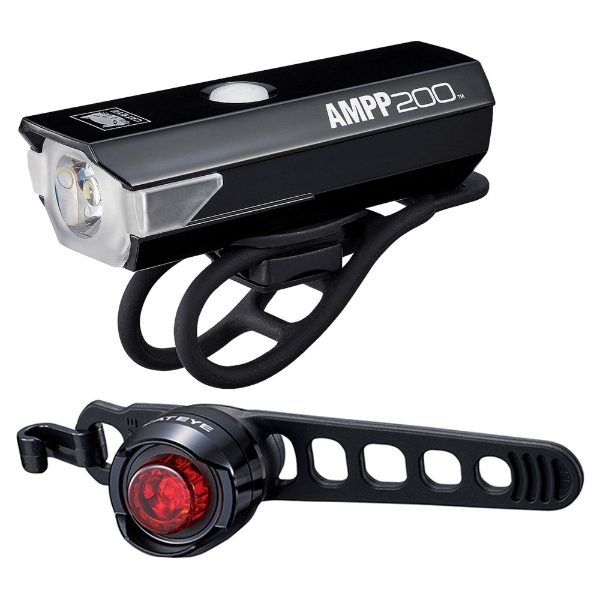 CatEye AMPP 200 Lumen LED Front & Orb LED Rear USB Light Set 