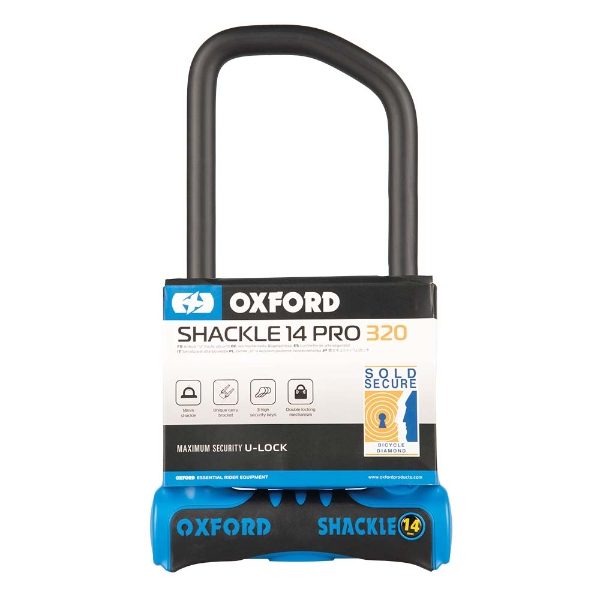 Oxford Shackle14 Pro U-Lock Blue 320mm x 177mm Diamond Rated