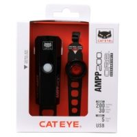 CatEye AMPP 200 Lumen LED Front & Orb LED Rear USB Light Set 