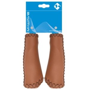 M-Wave Brown Leather Look Ergonomic Comfort Grip
