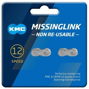 KMC Missing Link Chain Link 12 Speed Silver (Pack of 2) (Non Reuseable) 