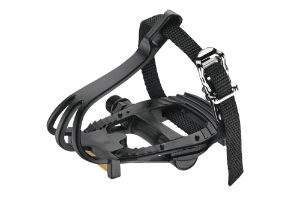 Raleigh Lightweight Resin Road Bike Pedal with 9/16 Inch Axle in Black with Toe Clip and Strap