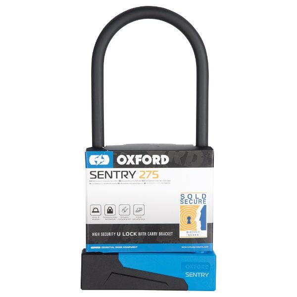 Oxford Sentry U-Lock Large Blue 320mm x 110mm Silver Rated